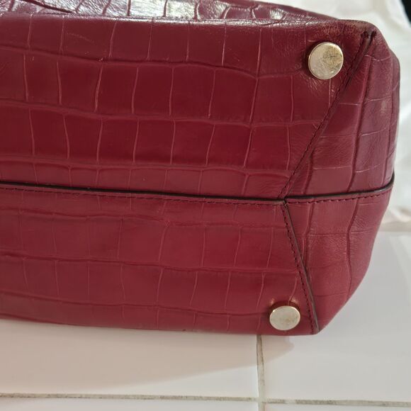 MICHAEL KORS MOTT MEDIUM SMOOTH LEATHER TOTE In Mulberry - Picture 8 of 13